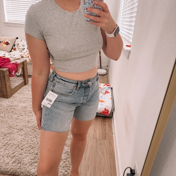 Free People Blue Denim Shorts - Picture 1 of 5